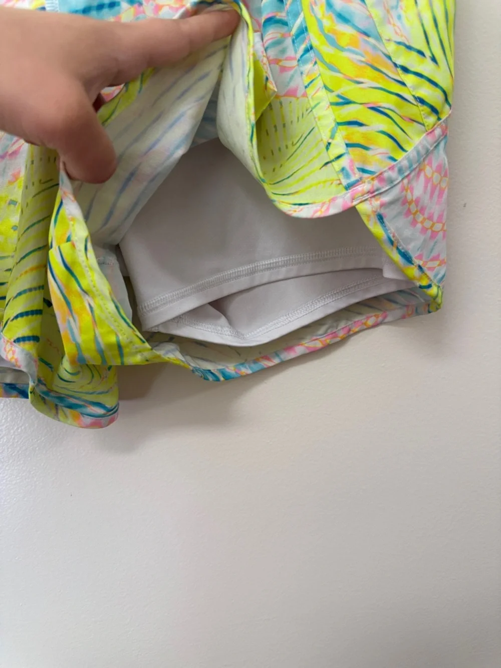Women’s Neon Wave Printed Athletic Shorts - Picture 3 of 8